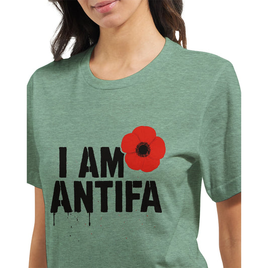 I AM ANTIFA printed political statement t-shirt