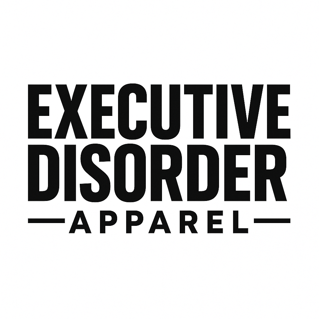 Executive Disorder Apparel collection featuring political satire T-shirts, anti-Trump designs, and sarcastic humour tees