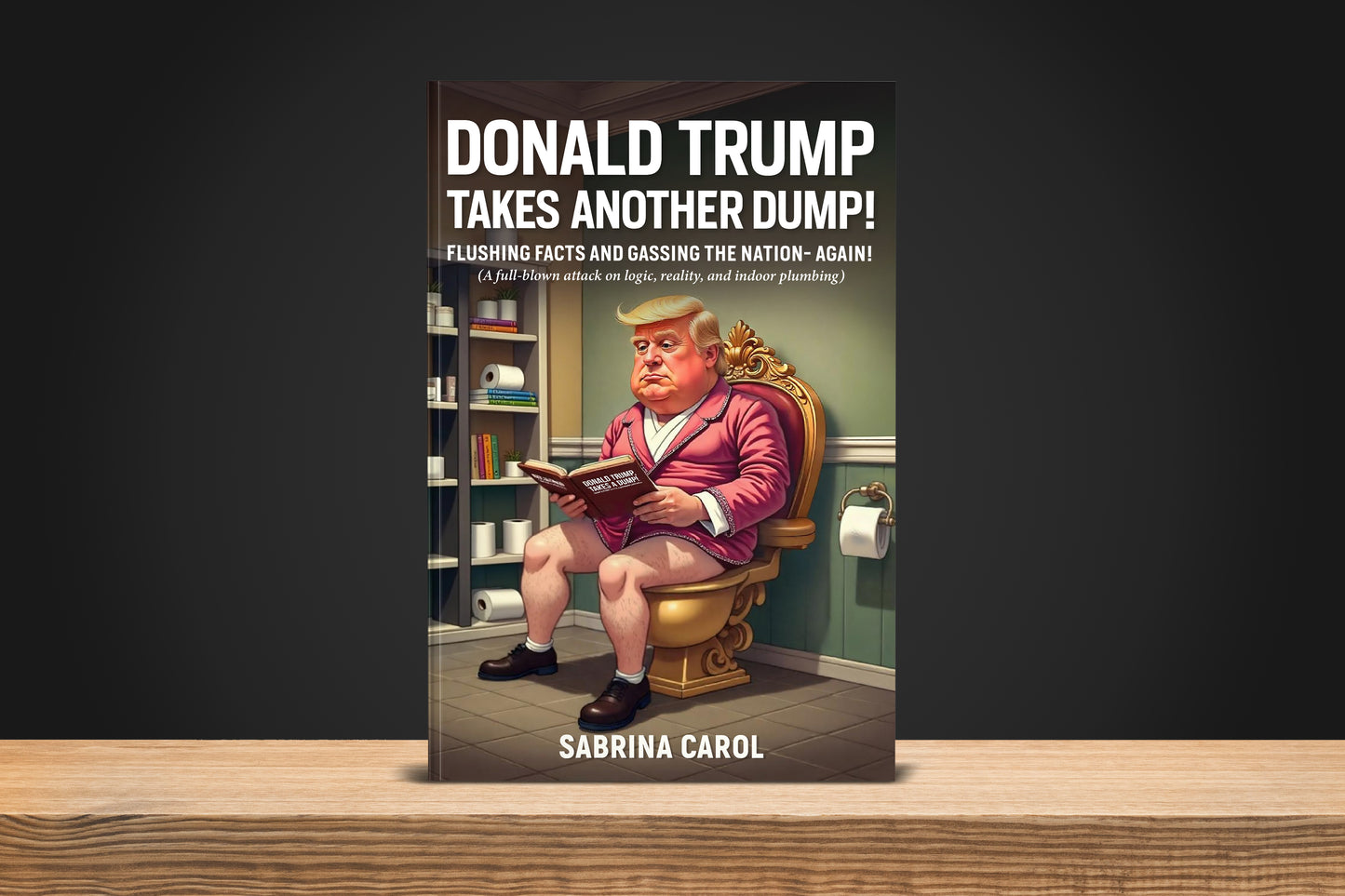 Donald Trump Takes Another Dump satire book with political humour and toilet parody artwork.