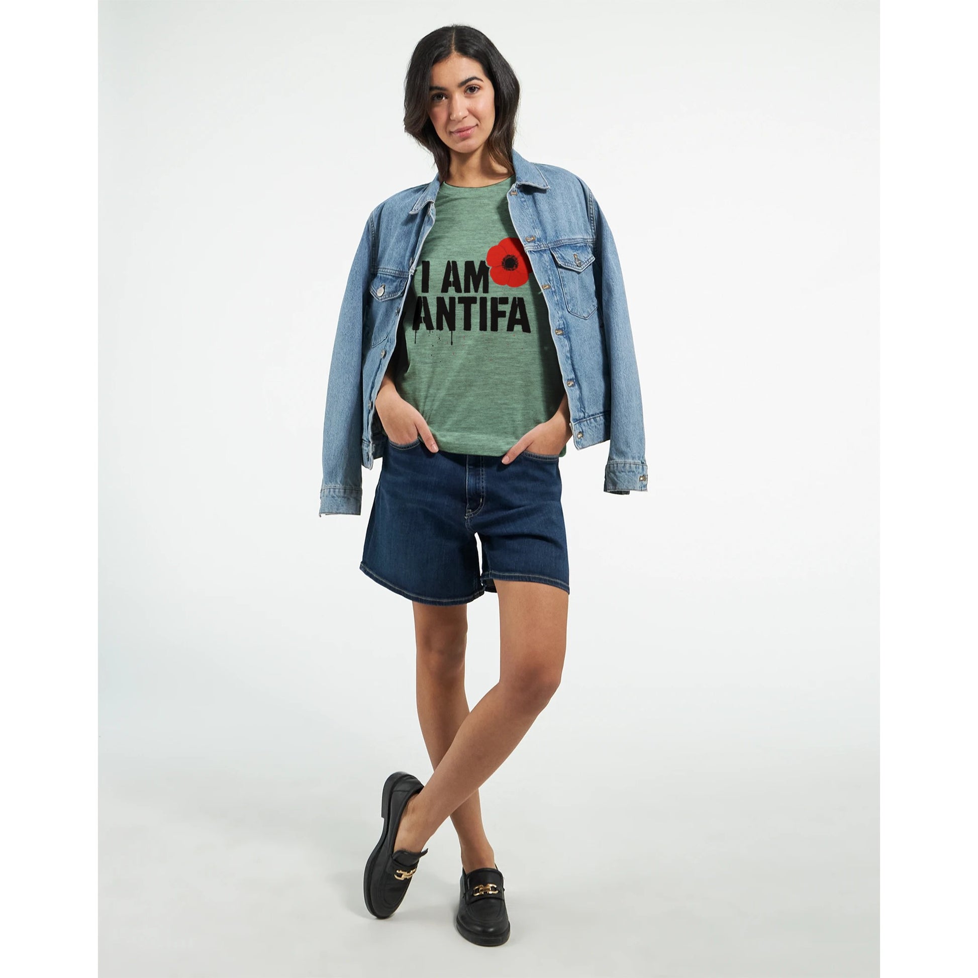 I AM ANTIFA printed political statement t-shirt