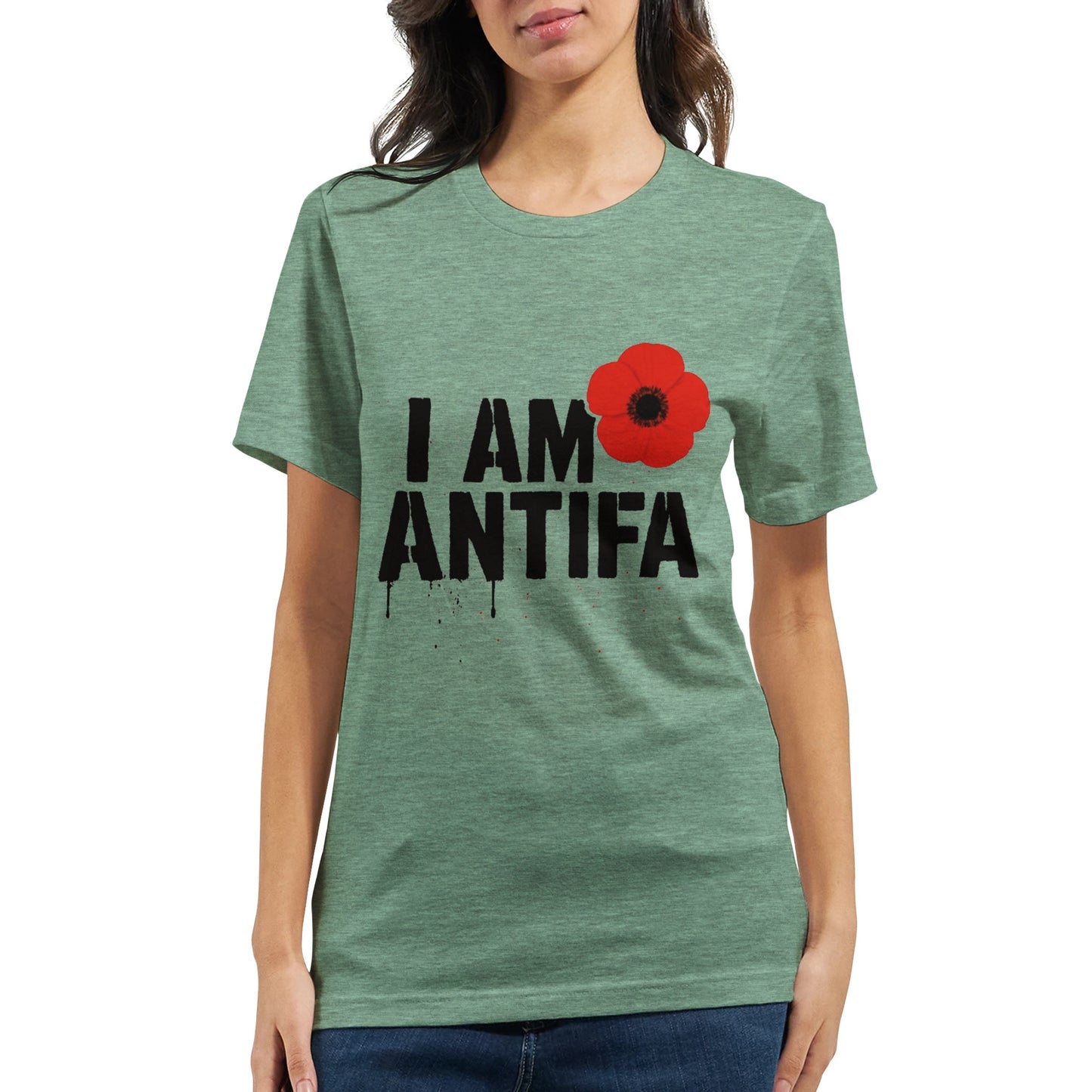 I AM ANTIFA printed political statement t-shirt