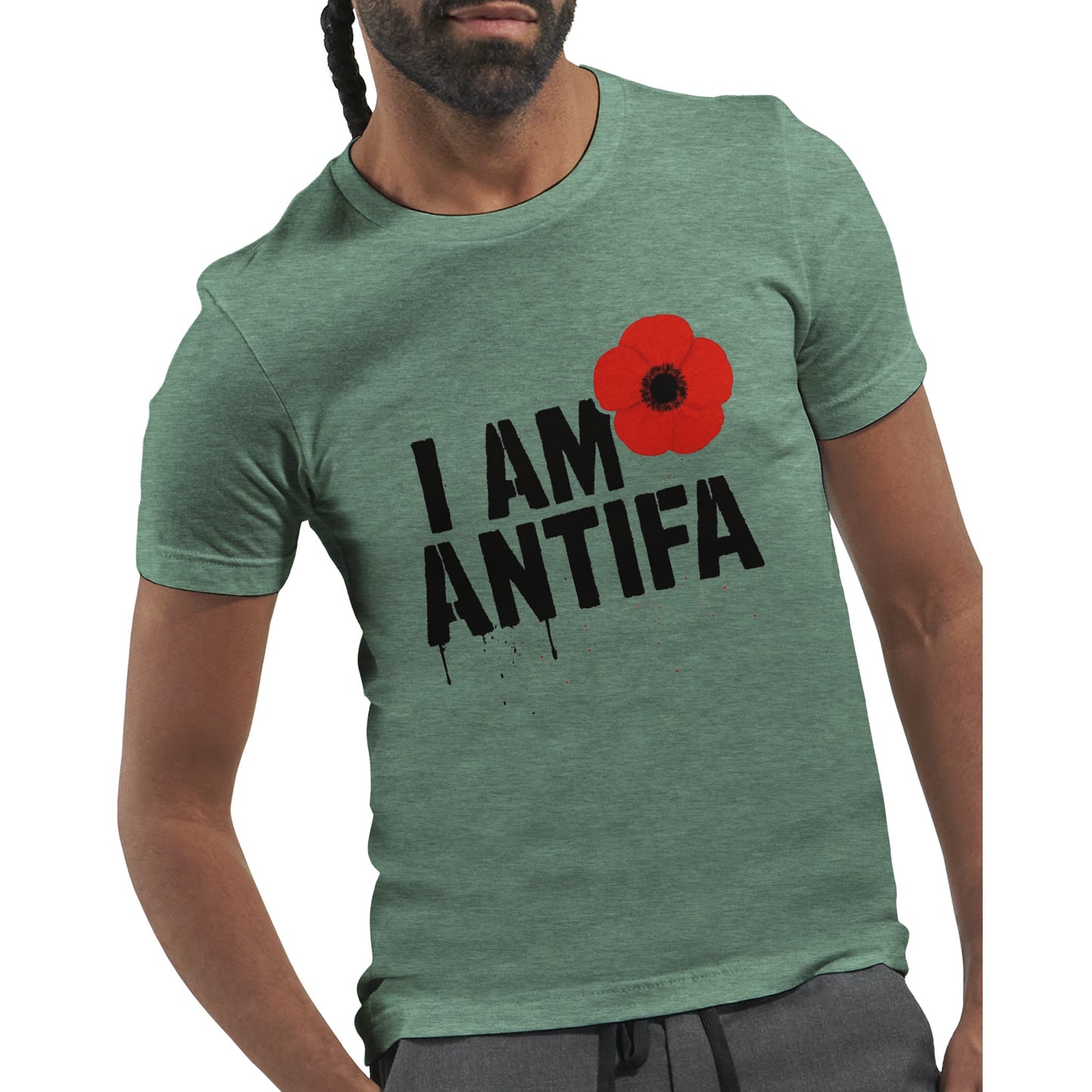 I AM ANTIFA printed political statement t-shirt