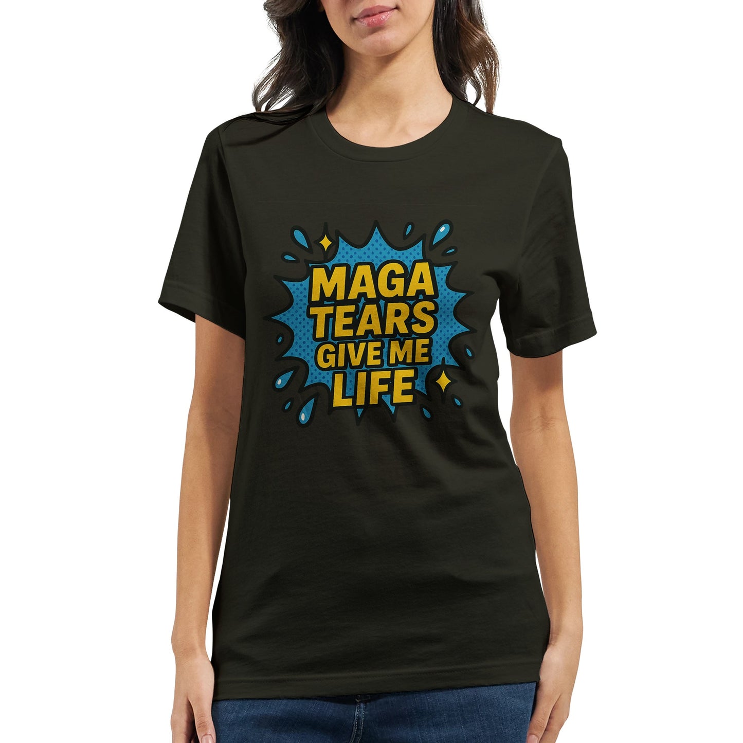 MAGA Tears Give Me Life anti-Trump satire t-shirt