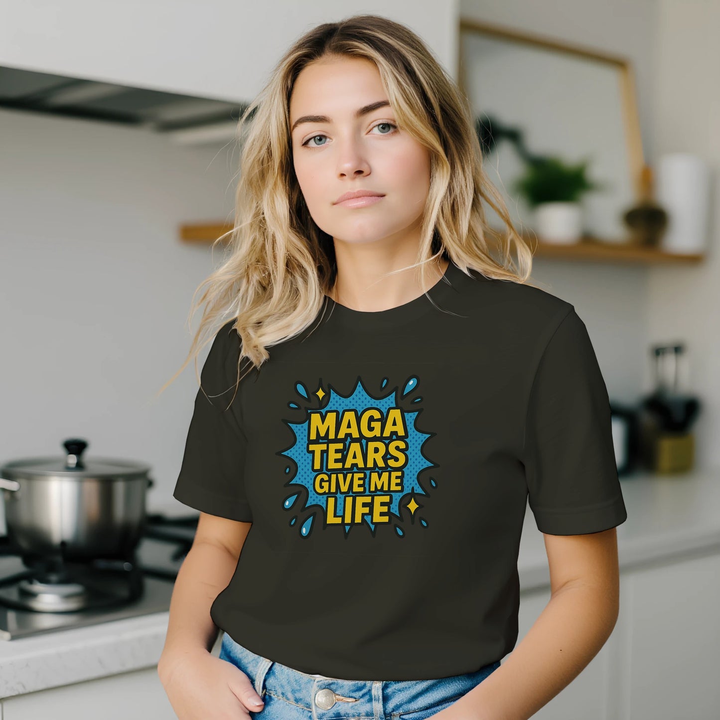 MAGA Tears Give Me Life anti-Trump satire t-shirt