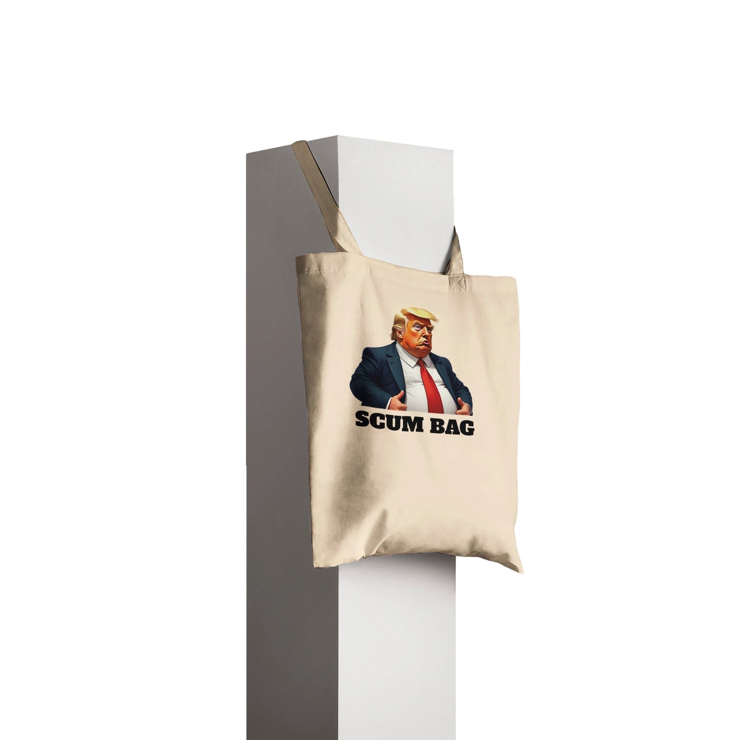 Scum Bag political satire tote bag design