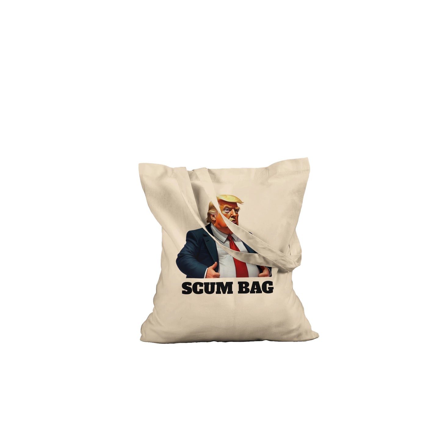 Scum Bag political satire tote bag design