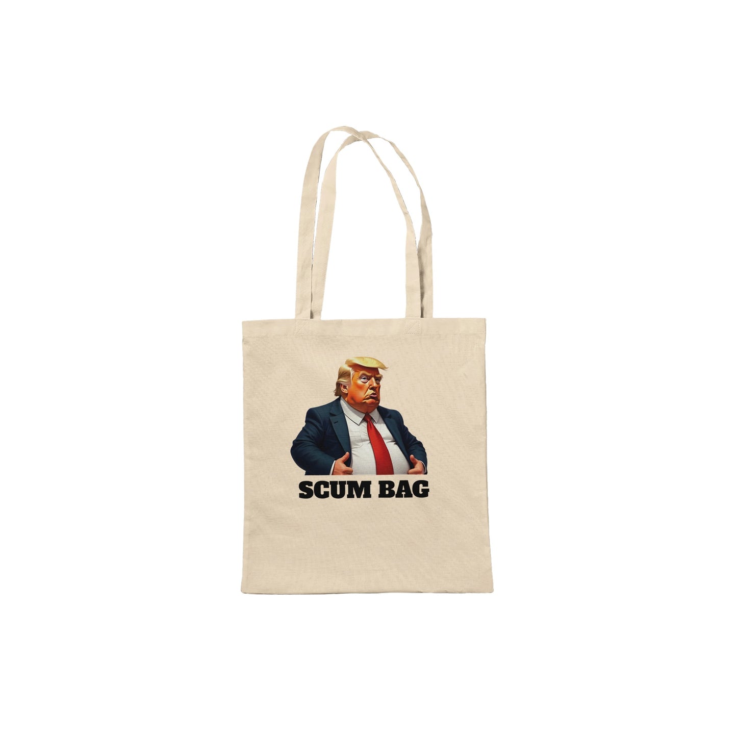 Scum Bag political satire tote bag design