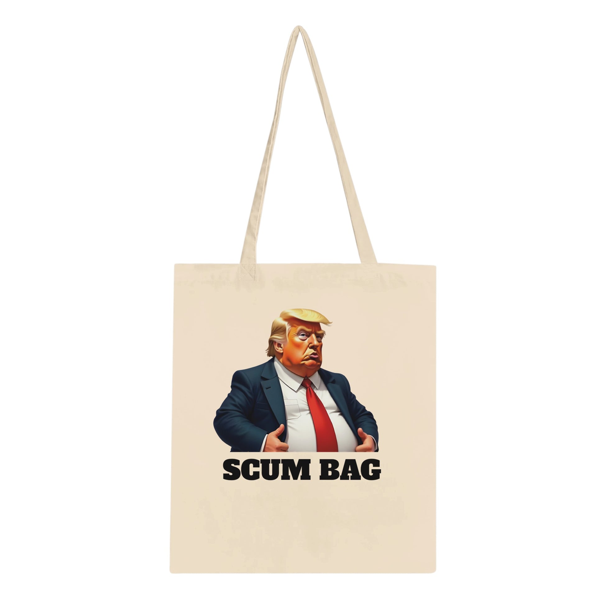 Scum Bag political satire tote bag design