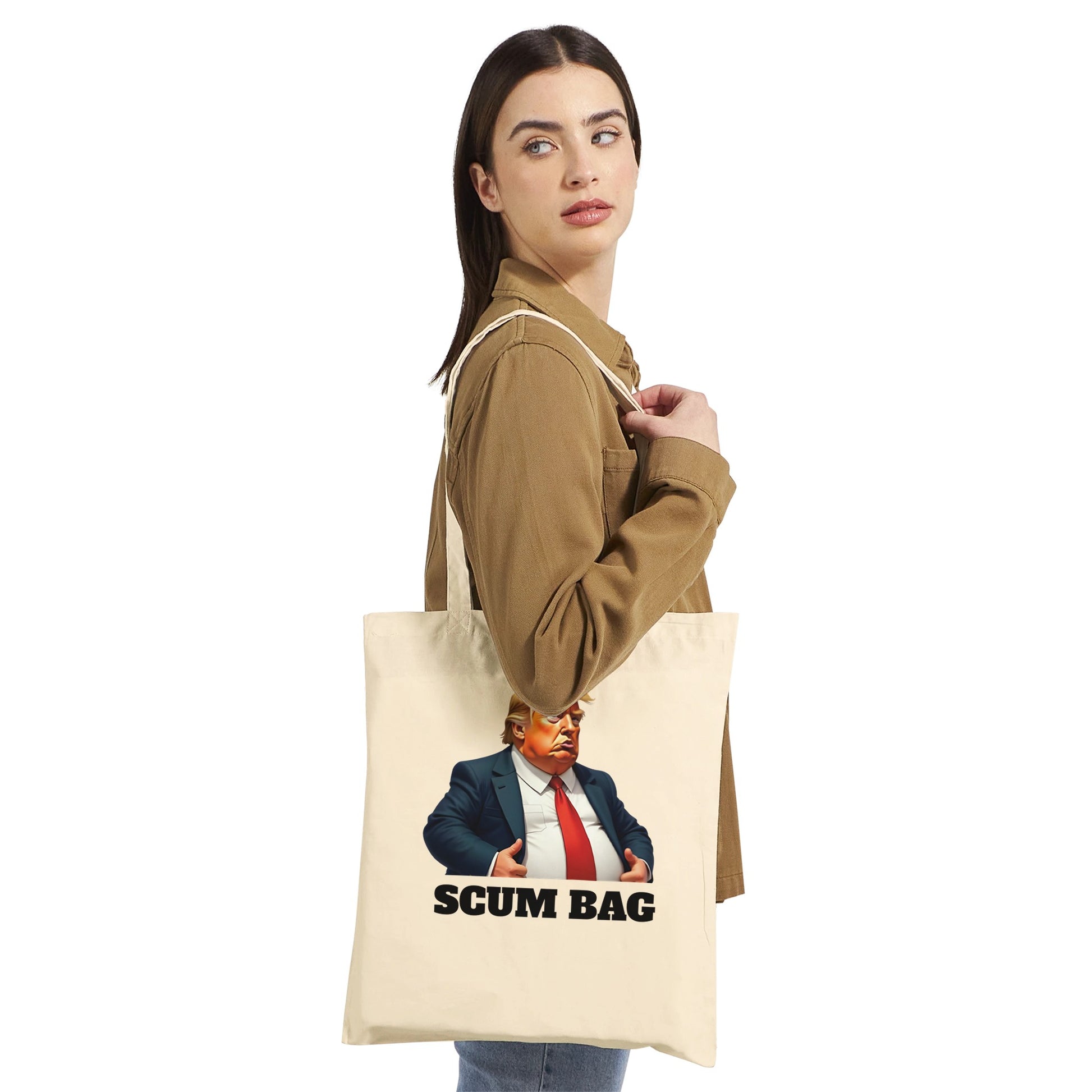 Scum Bag political satire tote bag design