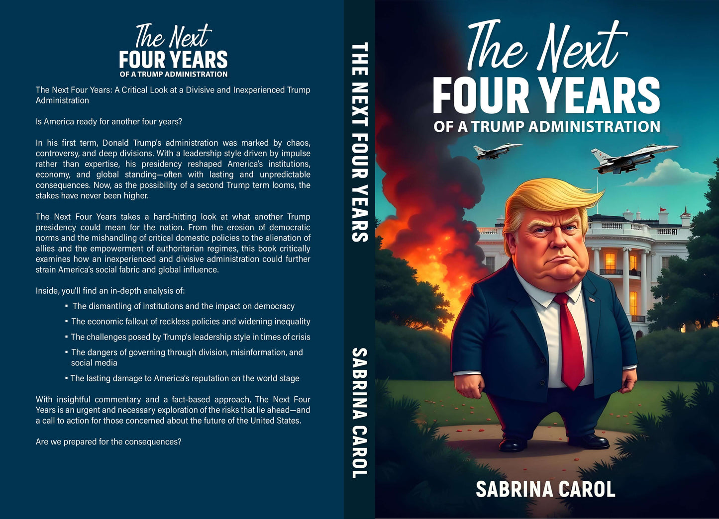 Book cover for The Next Four Years: Of a Trump Administration – political satire and analysis