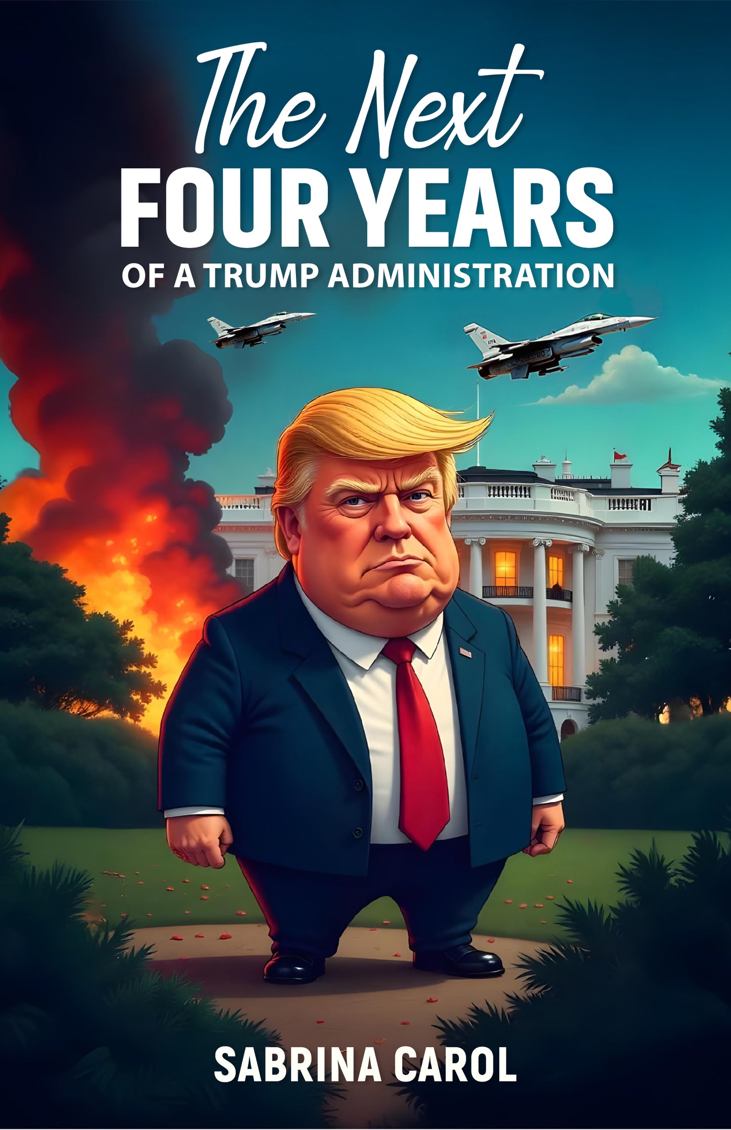 Book cover for The Next Four Years: Of a Trump Administration – political satire and analysis