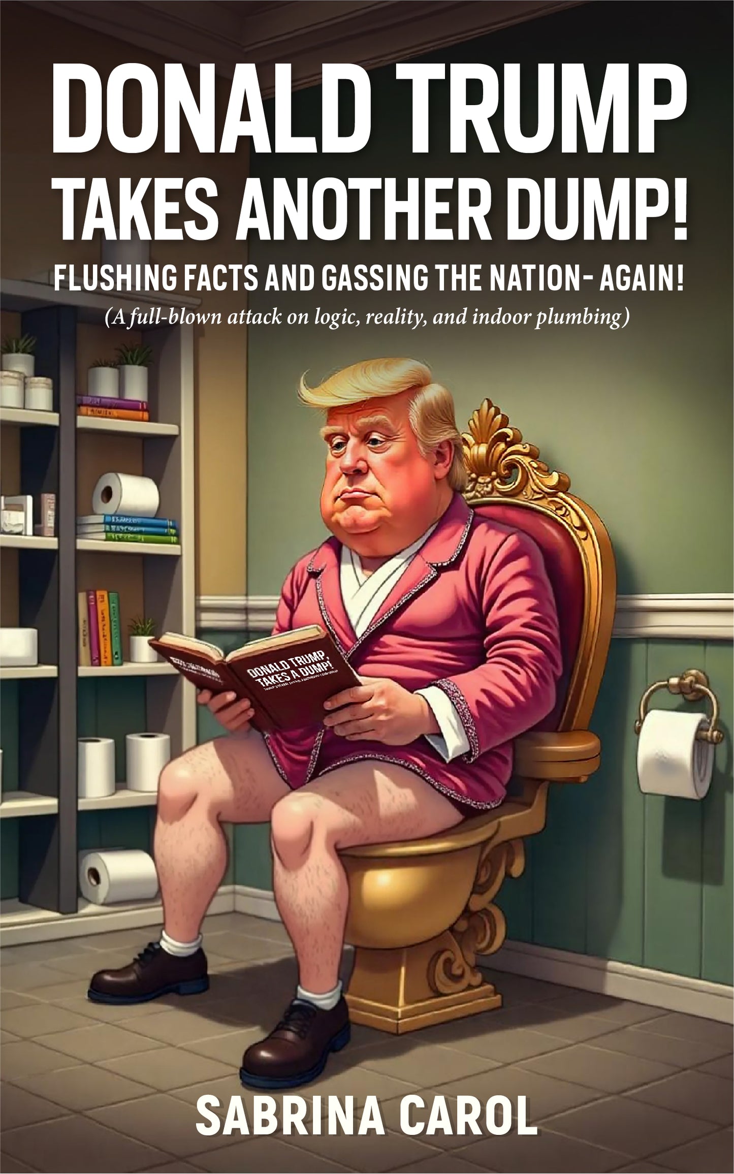 Donald Trump Takes Another Dump satire book with political humour and toilet parody artwork