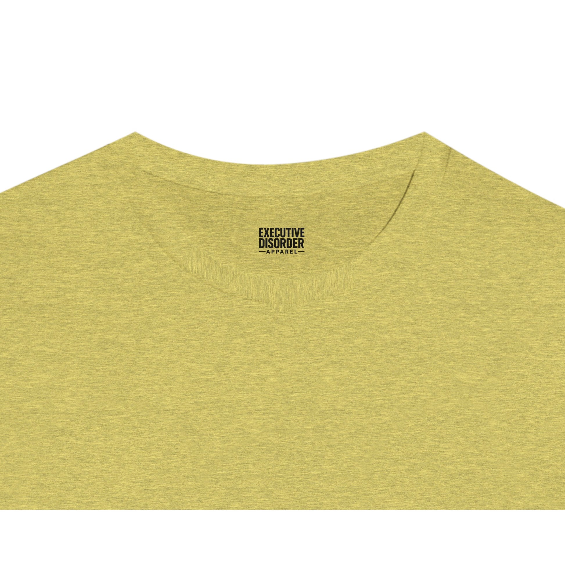 Yellow t-shirt with a distressed USA flag and crossed bandage graphic above the slogan “Make America Unf*cked Again.”